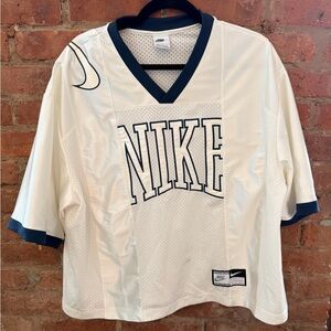 Vintage Nike #90 Mesh Football Jersey White Navy Size Small Streetwear